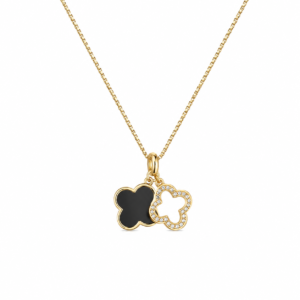 Clover Black Necklace