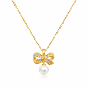 Pearl Bow Necklace
