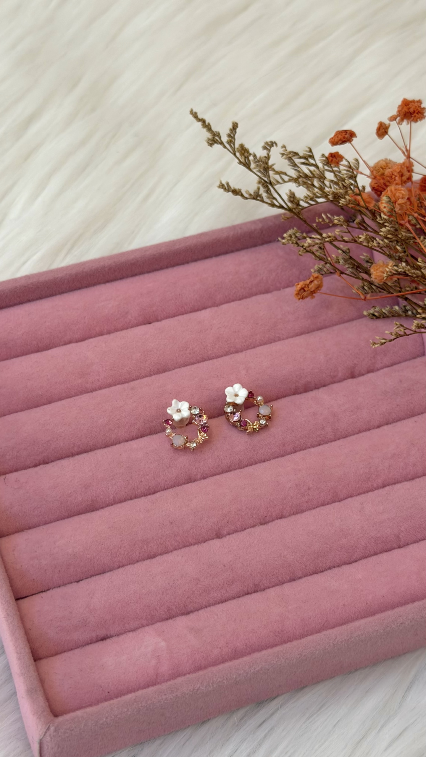 Multi Flower Studs Earrings - Image 2