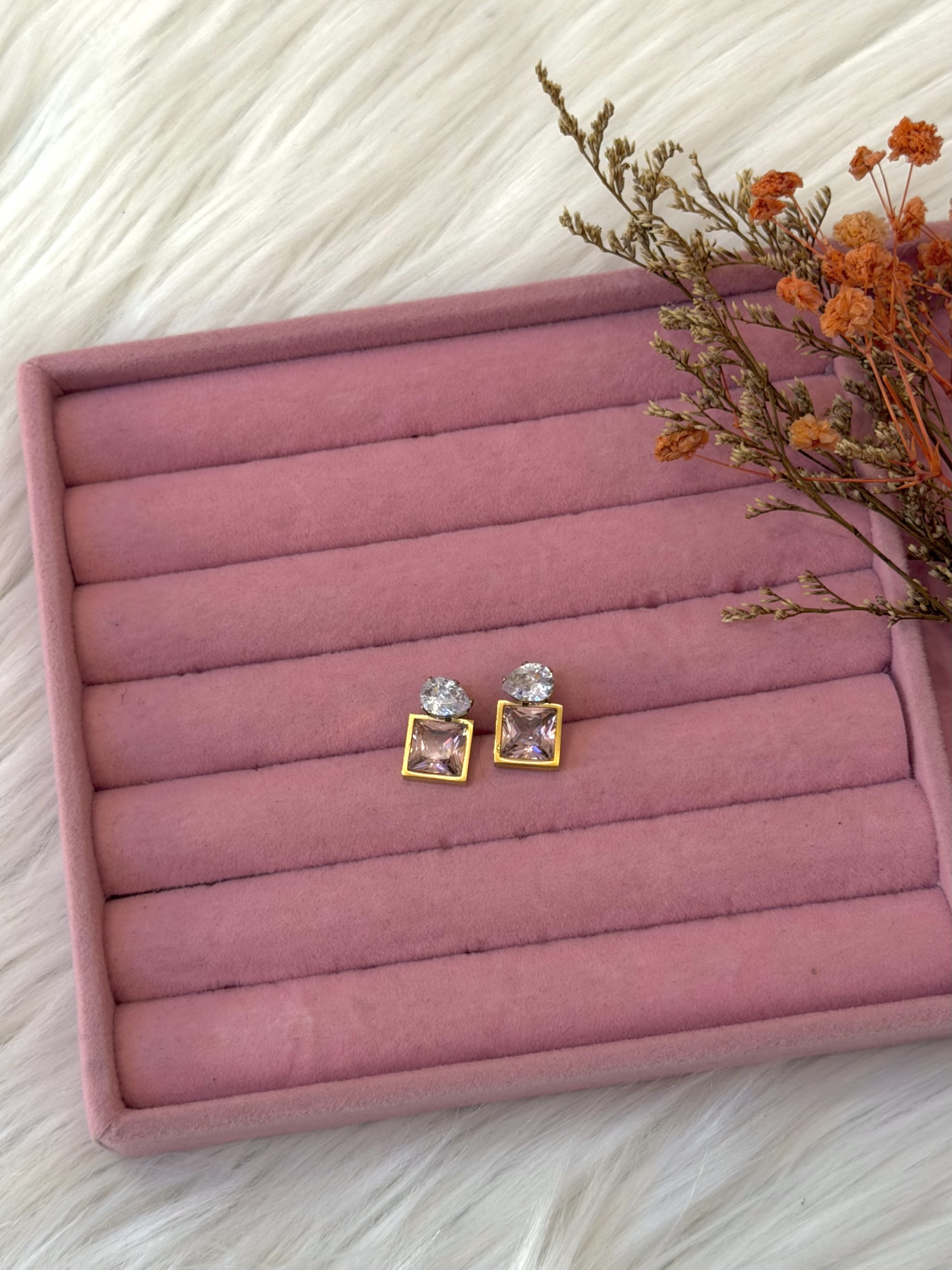 Pink Glimmer Earrings - Image 2