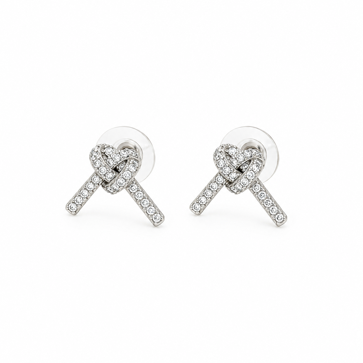 Knotted Silver Studs Earrings