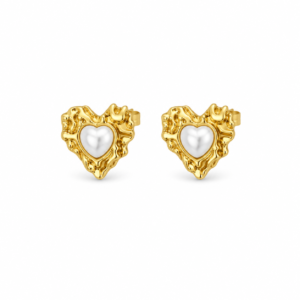 Textured Heart Studs Earrings