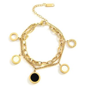 Roman Numeral Double Chain Bracelet