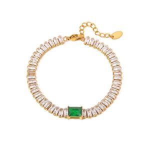 Silver Emerald Bracelet