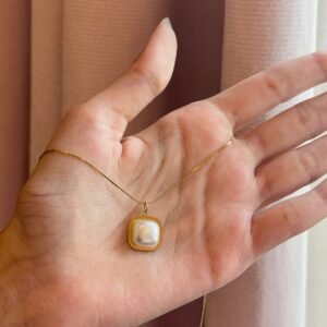 White Square Necklace