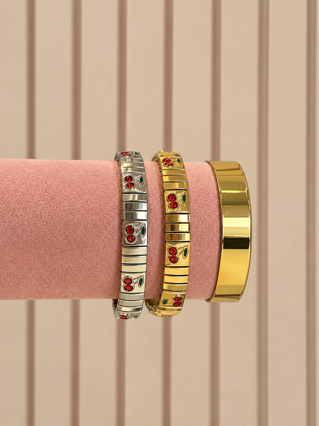 Red Cherry Elastic Bracelet - Image 3
