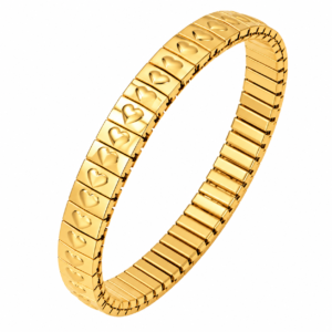 Gold Heart Elastic Bracelet