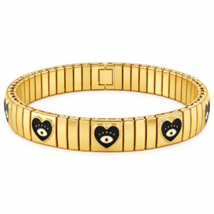 Black Evil Eye Leopard Print Elastic Bracelet