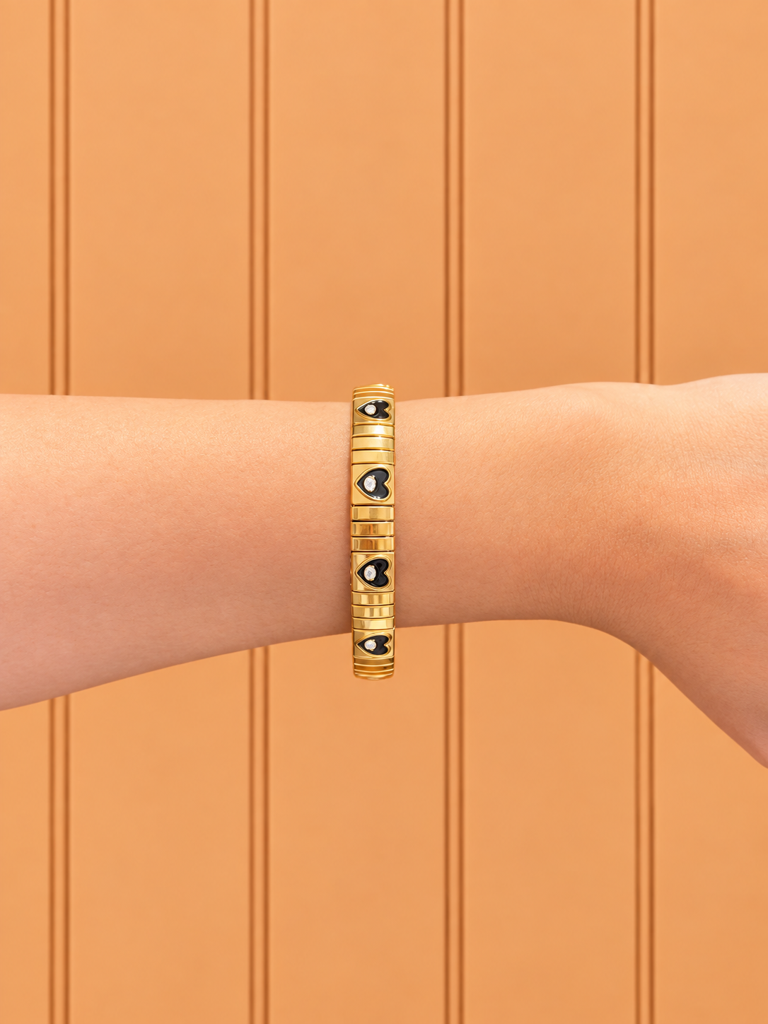 Black Evil Eye Leopard Print Elastic Bracelet - Image 3