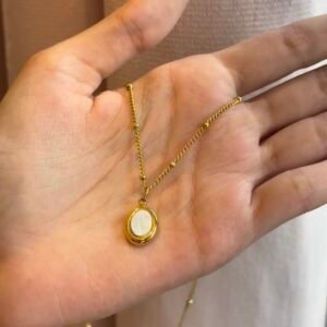 White Oval Necklace