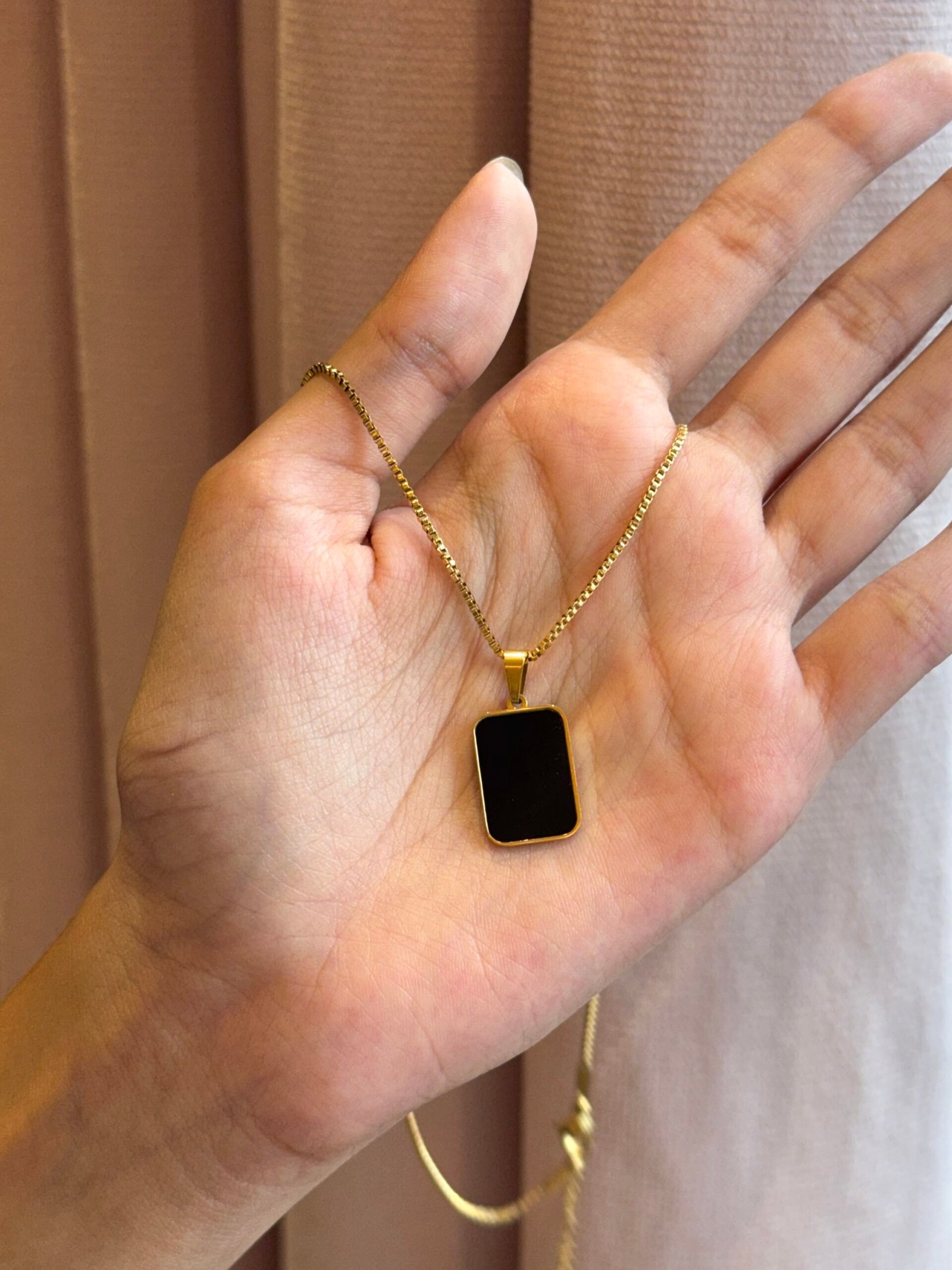 Black Rectangle Necklace - Image 3