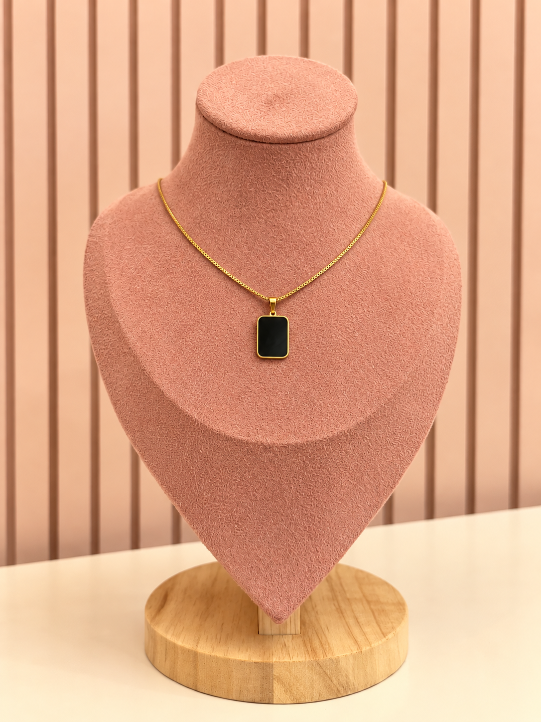 Black Rectangle Necklace - Image 2